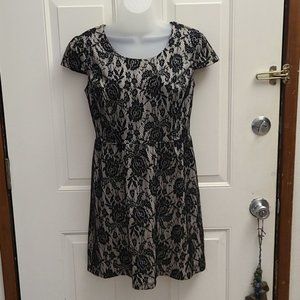 Sweet Storm Black and Beige Dress